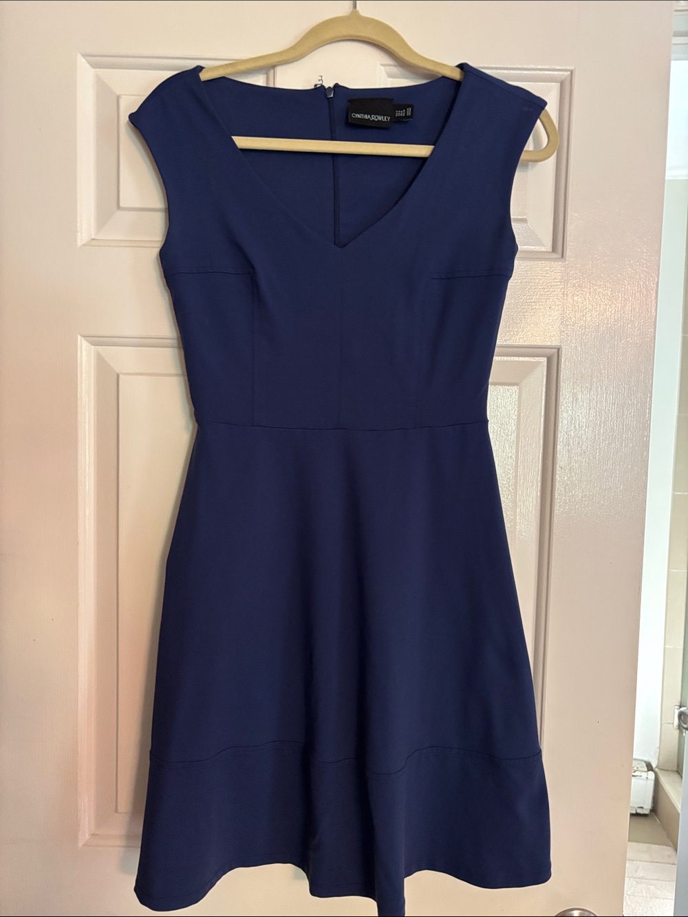 Cynthia Rowley Blue V-Neck Fit & Flare Mini Dress